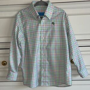 Bailey Boys Pastel Plaid Button-Down Shirt - Green/Pink/Blue